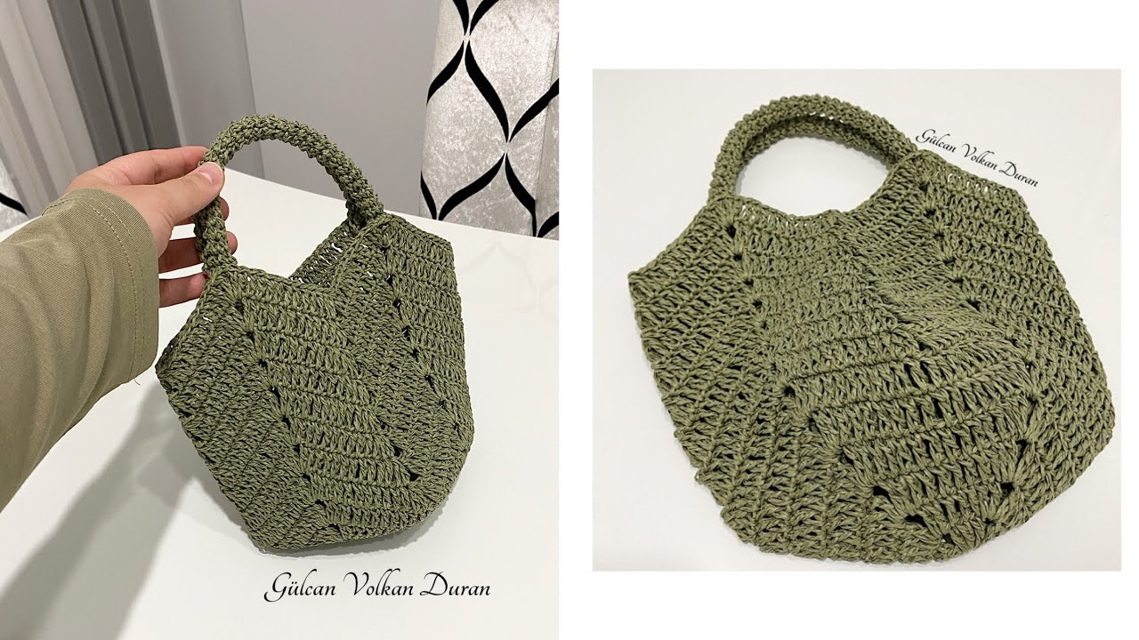İNANILMAZ KOLAY ✅ KAĞIT İP ÖRGÜ HASIR LALE ÇANTA YAPIMI 💯