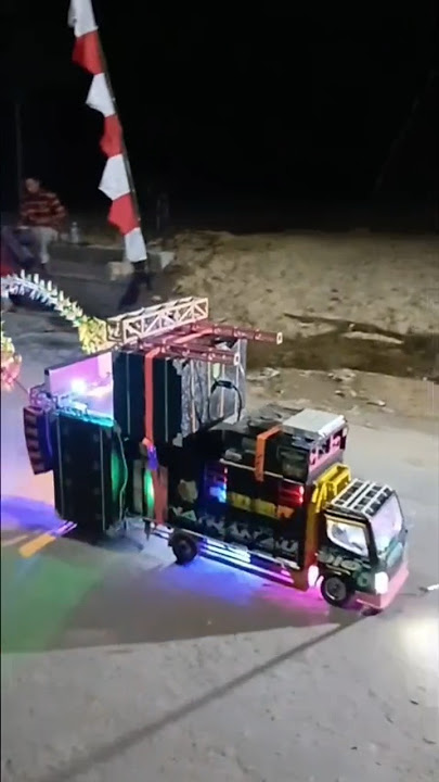 miniatur truck sound hitam keren desa pogalan #shortvideo