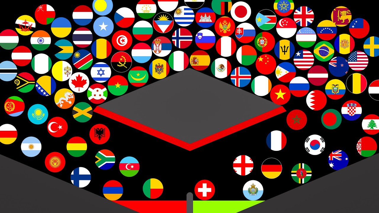 102 Countries Marble Race in Algodoo - Who will win?