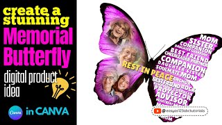 Create Memorial Butterfly Canva Tutorial for Beginners Step by Step