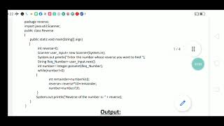 Java program to find reverse of a number