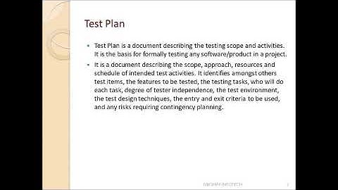 Software Testing Tutorial #3 - Test Plan -- What is a Test Plan?