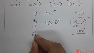 The point of inflection of the curve `y=(x-1)^(3)` is | Class 12 MATH | Doubtnut