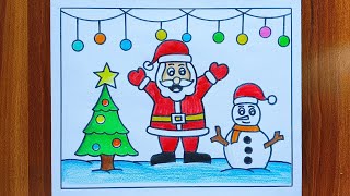 Merry Christmas Drawing Christmas Poster Drawing Santa Claus Drawing Christmas Day Drawing
