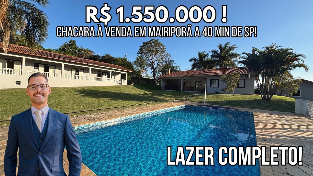 Em Negociação - Chácara em Mairiporã - 35km de SP, Próxima a Represa - 5.000m, 3 casas, MUITO LAZER!