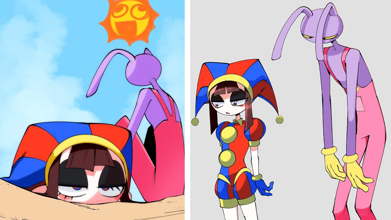 On the Beach 🤩| Jax x Pomni | The Amazing Digital Circus Comic | TADC ...