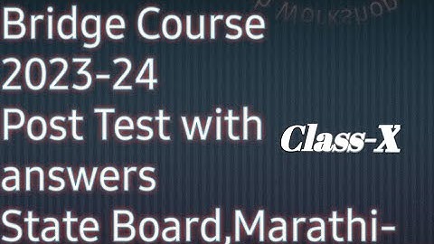 Bridge course 2023-24,English-Post test with answer,class 10, State Board,Marathi Medium.