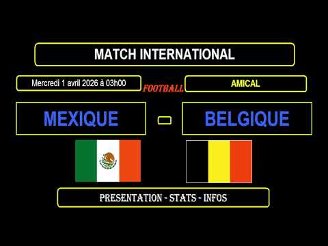 MEXIQUE - BELGIQUE : Match de football Amical International du 01/04/2026