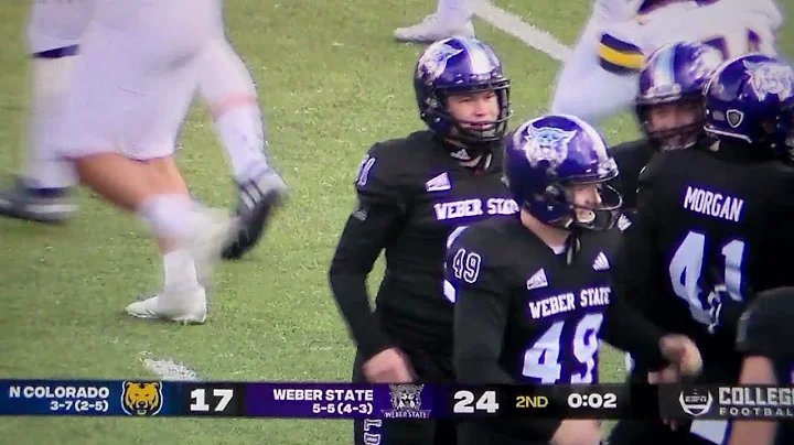 Weber State QB Bronson Barron 53 yard TD pass to H...