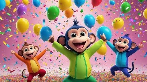 five little monkeys jump and count | counting song for kids | fun number rhyme with rhyme zoo