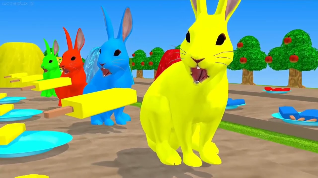 Duck cartoon vs Gorilla vs Hamster, Rabbit run through the faucet game for rewards