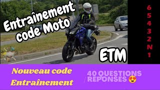 Nouveau code moto ETM 2024  40 questions réponses