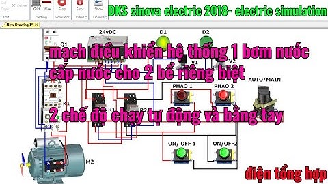 mạch điện hệ thống 1 bơm nước cấp cho 2 bể