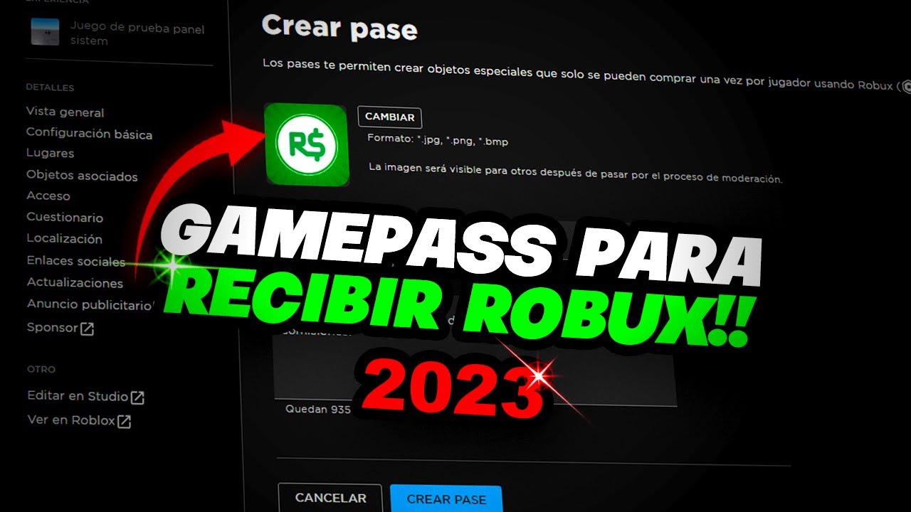 Como Hacer Un Gamepass Para Recibir Robux En Roblox (MOVIL