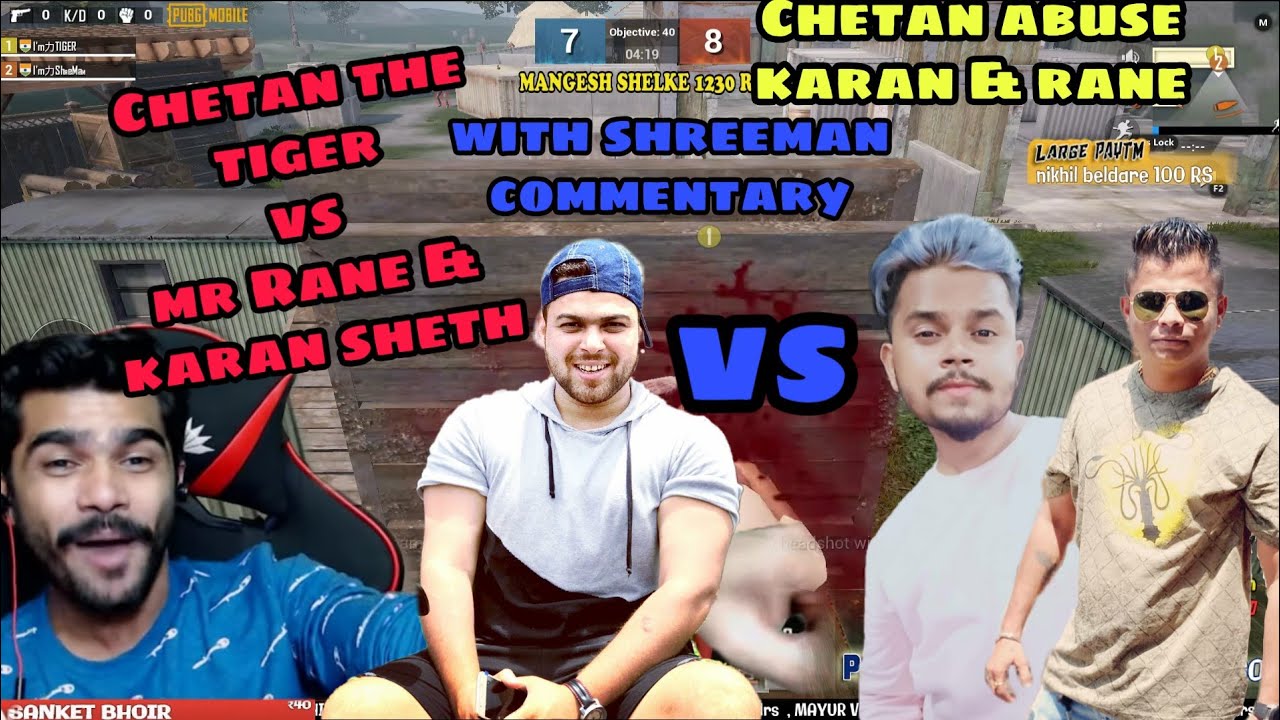 Chetan abuse karan and Rane || Chetan vs karan & Rane || tdm 1v2 || with shreeman legend commentary