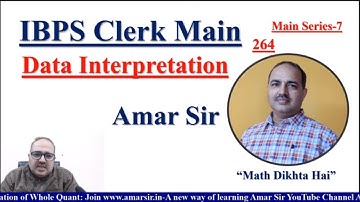 IBPS Clerk Mains Data Interpretation-264 #amarsir
