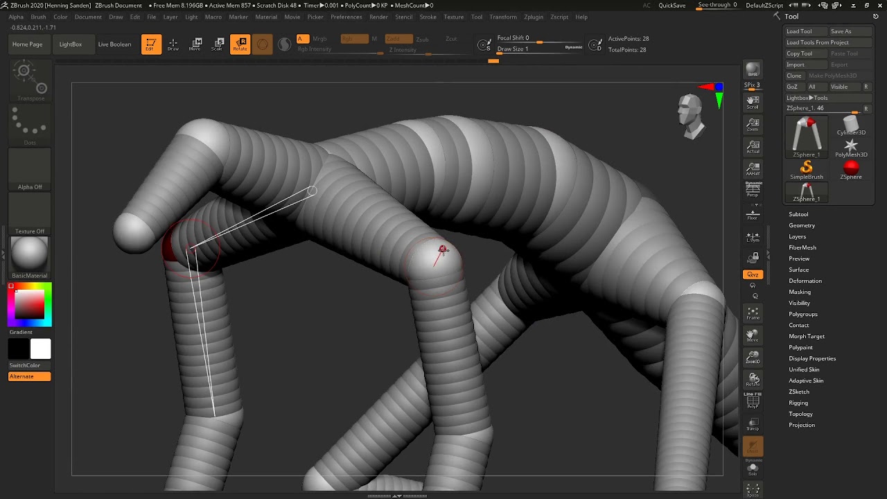 how to use zsphere zbrush