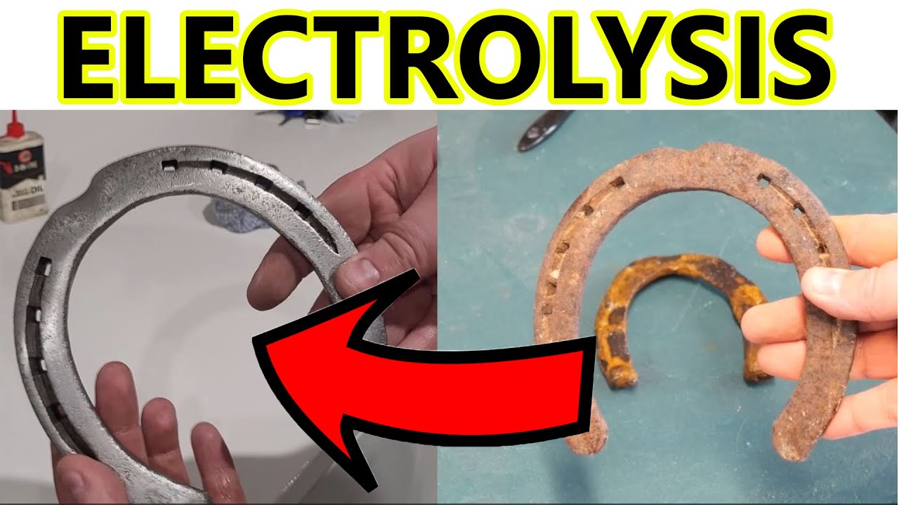 Restoring an old rusty Horseshoe with Electrolysis, Wire Wheel, Sanding and Polishing