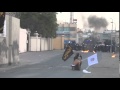 مواجهات بعد قمع تشييع الشهيدين أحمد المسجن علي عباس في المقشع 22 4 2014 Bahrain 