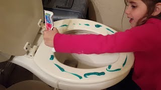 Kid Temper Tantrum Pranks Daddy With Toothpaste On Toilet Seat Prank Original 