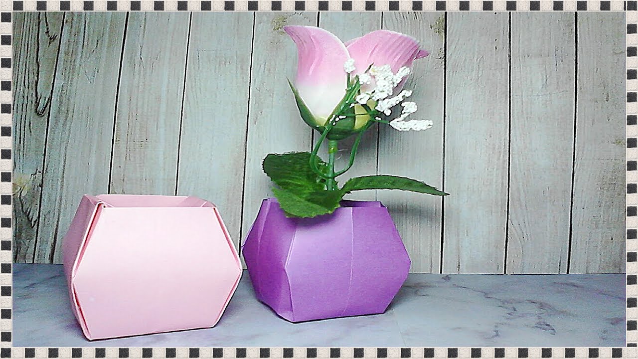  Pot  Bunga  Cantik Dari Kertas  Origami YouTube