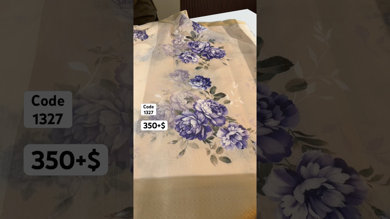 Мягкое шелковое сари дола с цветочным цифровым принтом, жаккардовой каймой и блузкой с принтом.