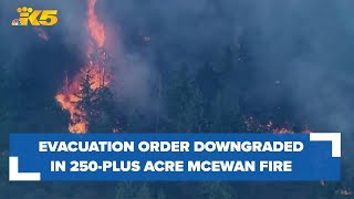 Evacuation order downgraded as crews battle 250-plus acre McEwan Fire in Mason County