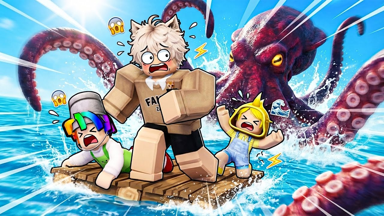 DUNDUN & LEMON BERTAHAN HIDUP 100 HARI DI LAUTAN PENUH MONSTER DI ROBLOX!