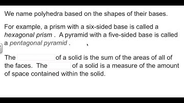 Geometry 1-7 Three-Dimensional Figures