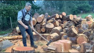Hand splitting firewood. Become a better Axe man