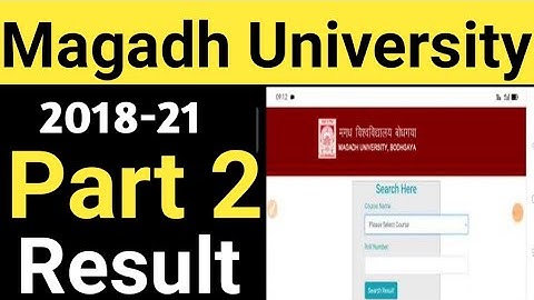 Magadh University 2018-21 BA/BSc/Bcom Part 2 Result jari.?/check karen/MU Part2 Result live/update