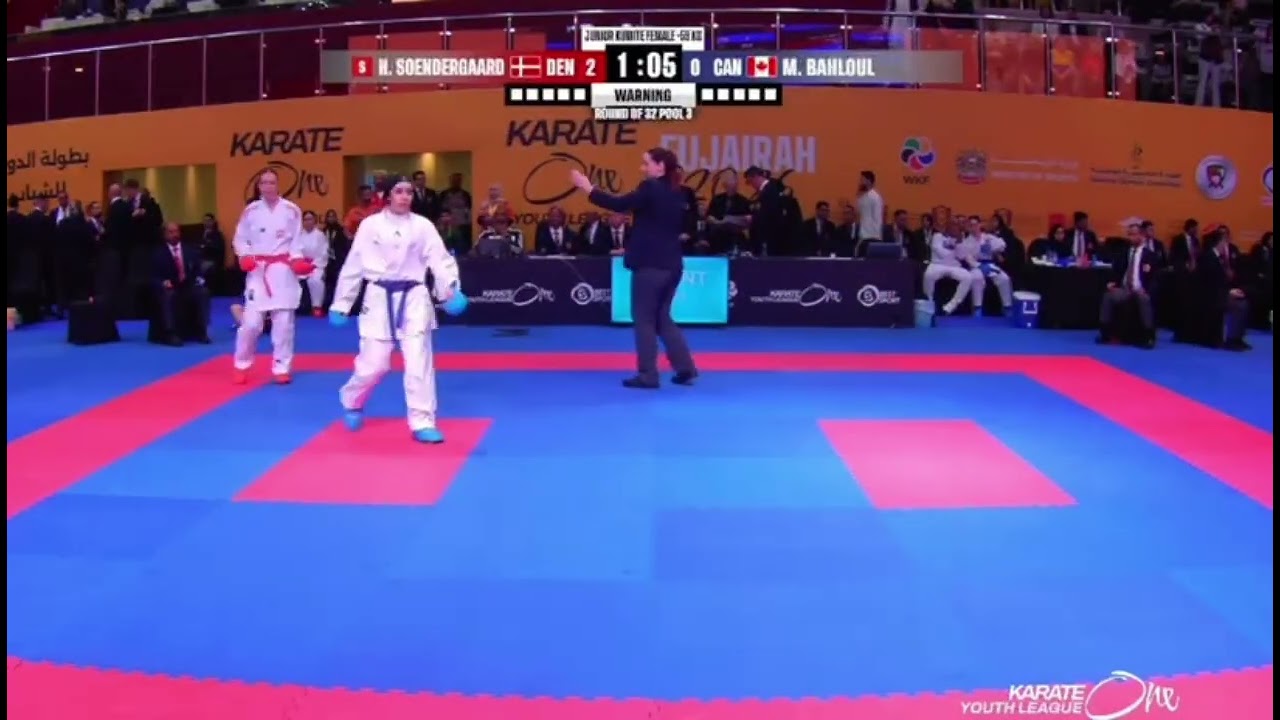 SOENDERGAARD HANNAH 🇩🇰 VS BAHLOUL MAISAN 🇨🇦 –59kg Junior Femal Kumite K-1 Youth League Fujairah 2026