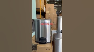 Thùng rác inox đạp chân GNF 12L dáng vuông màu bạc