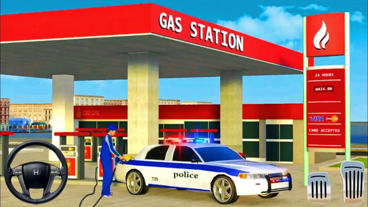 Police Car Wash Service 3D - Gas Station Police Car Parking - Android Gameplay