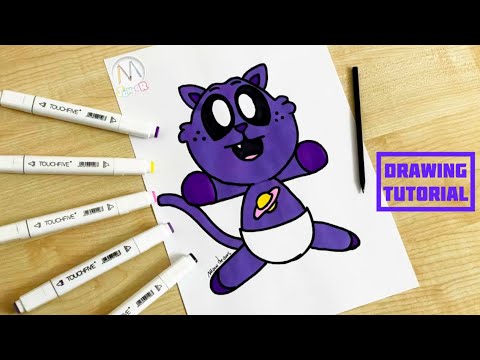 How to draw CatNap Junior / Game Toons / Smilling Critters - YouTube