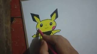 How to draw pichu pokemon,colouring pages,learning colours,kids art and painting screenshot 5