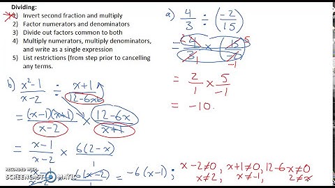 Multiplying and Dividing Rational Expressions (2.6)