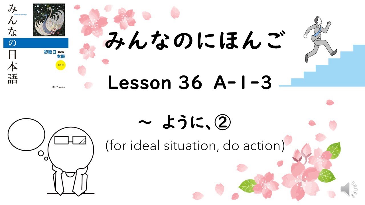 Minna No Nihongo Lesson 36　A-1-3　ideal situation ように、action ②