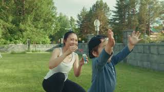 Slow motion moments with balloon | Onni's first memory about soap bubbles| Summer in Finland