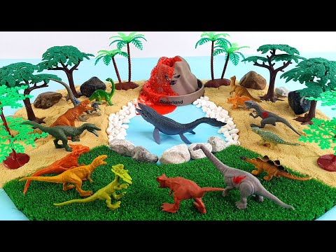 공룡 장난감 화산 폭발 놀이 섬 Creating a Dinosaur Volcanic Island
