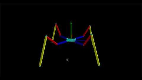 Visualization of a spider-like quadruped robot using vPython