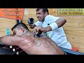 Indian Traditional Body massage By Asim Barber / 4 times Neck Cracking | ASMR