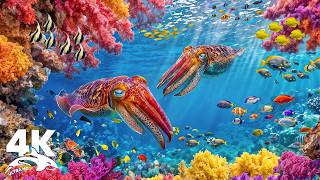 أجمل الأسماك الاستوائية بدقة 4K 🐠 شعاب مرجانية ملونة وموسيقى هادئة للاسترخاء screenshot 5