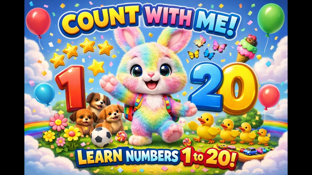 Learn Numbers 1–20 👶🐰 | Fun Bunny Counting for Toddlers  