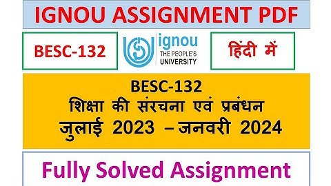 BESC-132 SOLVED ASSIGNMENT 2023-24 IN HINDI | IGNOU