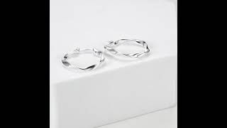Sterling Silver Twist Hoop Earrings by Philip Jones Jewellery