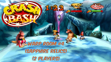 [PSX Longplay] Crash Bash (2 Players) - Warp Room #4 (Sapphire Relics)