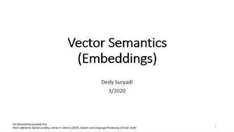 Week 8. Vector Semantics (Embeddings)