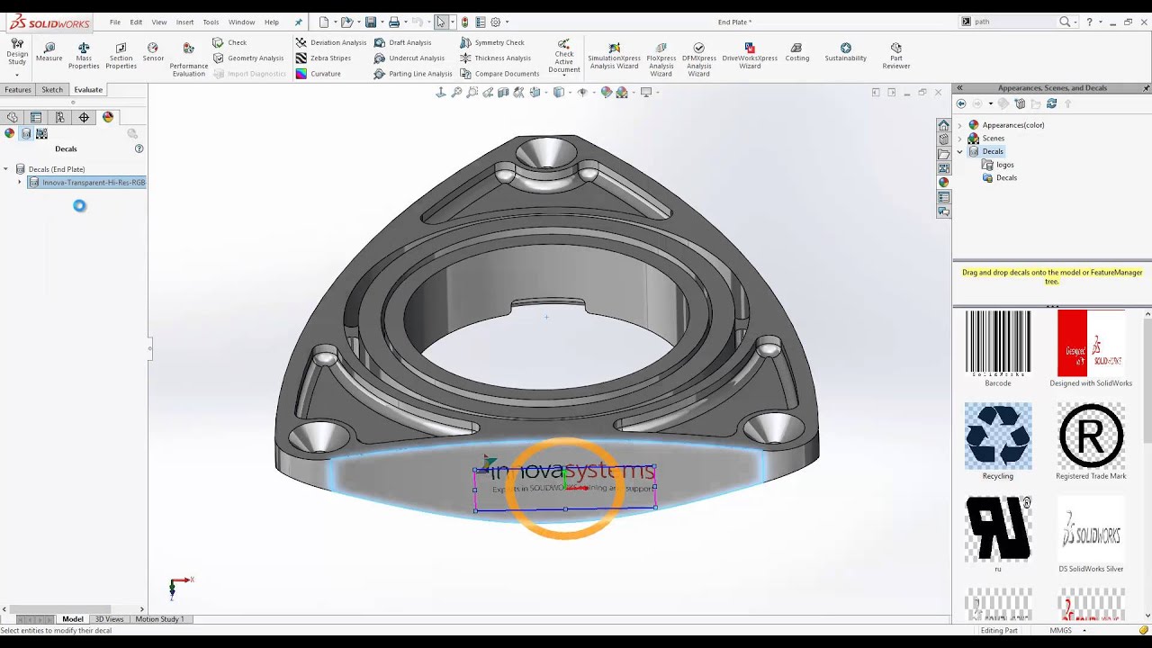 How to save a decal for reuse in SOLIDWORKS YouTube