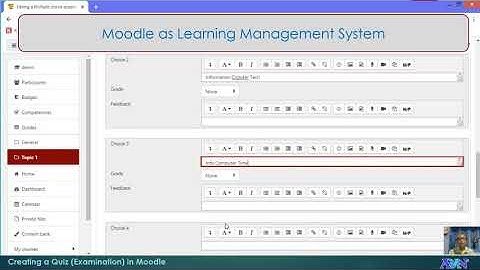 Moodle  - Creating a Quiz (or Examination) in Moodle